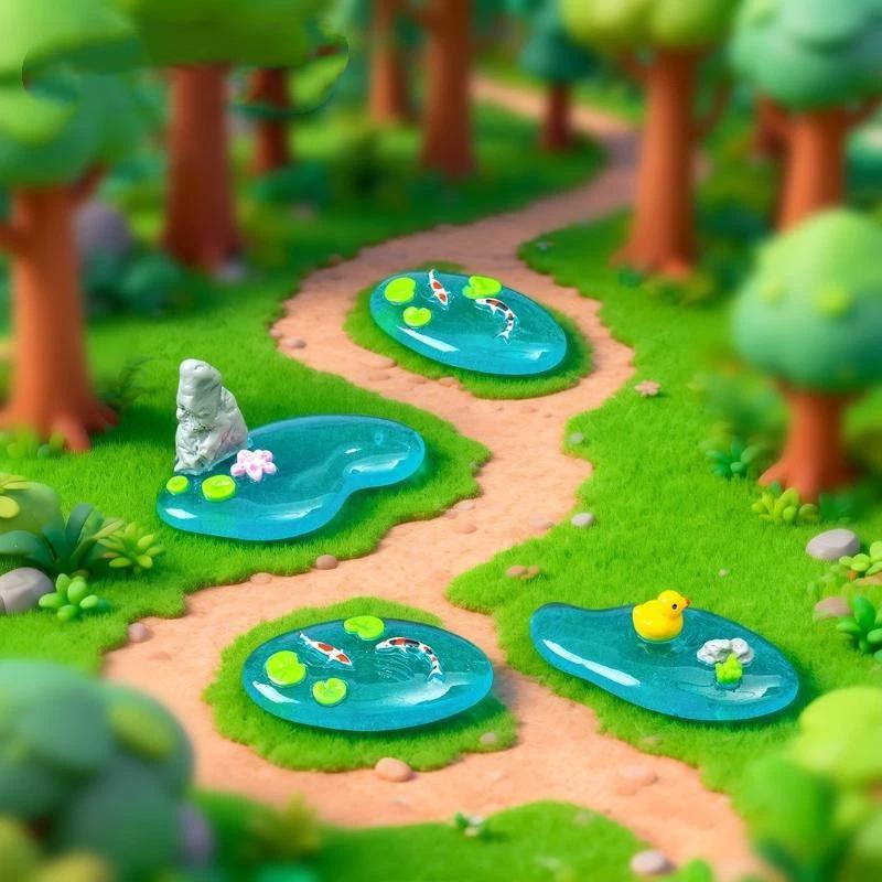 ⑧ Mini Resin Pond Ornaments Wi - огляд і ціна Bonsai Garden With Koi Pond