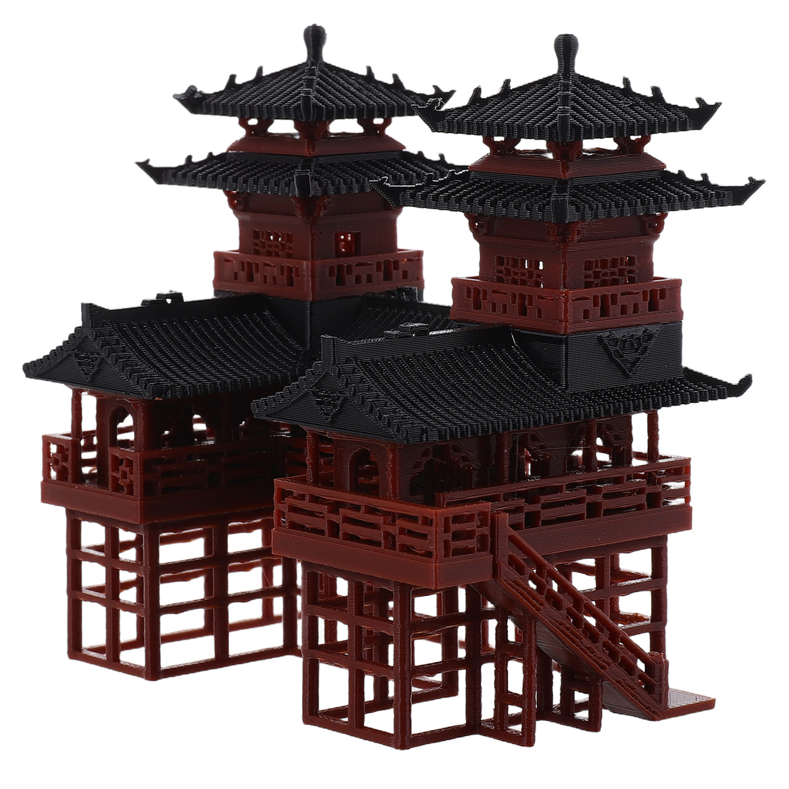 Miniature Twin Pagoda Statue D - огляд і ціна Bonsai Garden Landscape Design