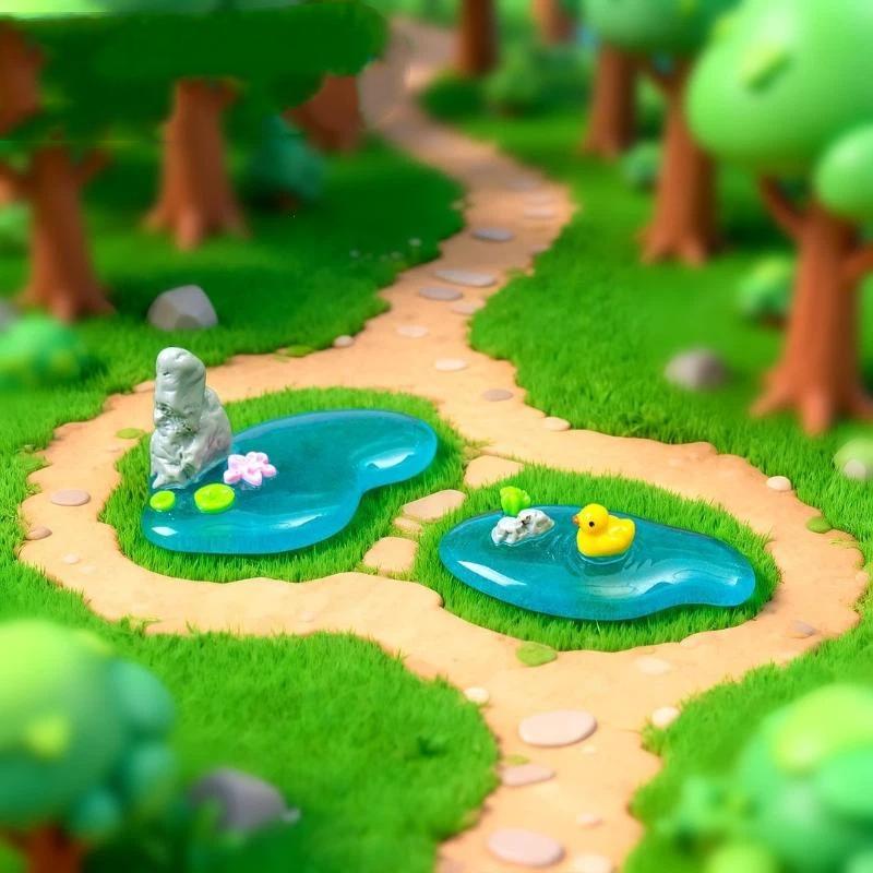 【S】Mini Resin Pond Ornaments W - огляд і ціна Bonsai Garden With Koi Pond