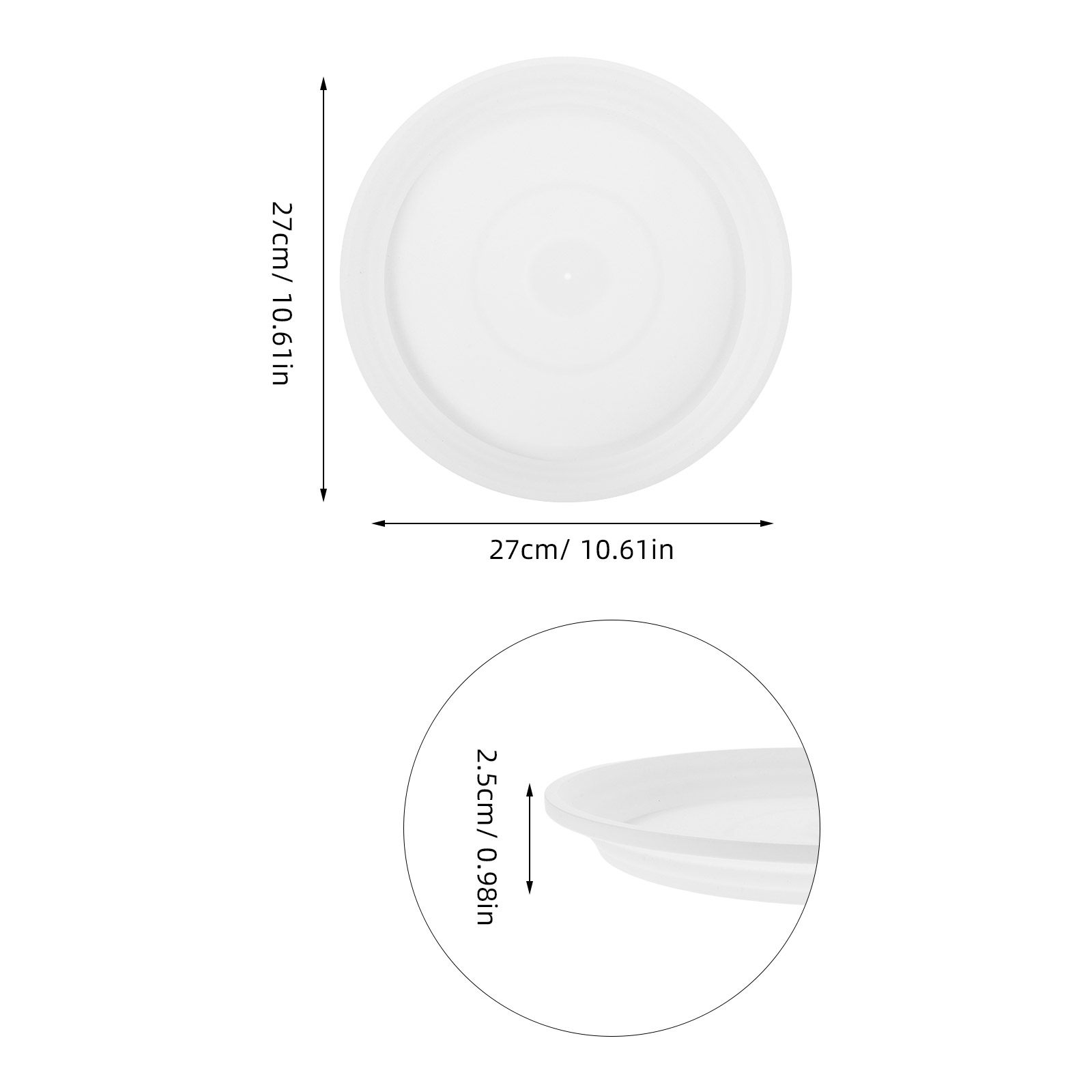 6Pcs 10.61 Inch Round Plastic  - огляд і ціна Drip Tray Saucer